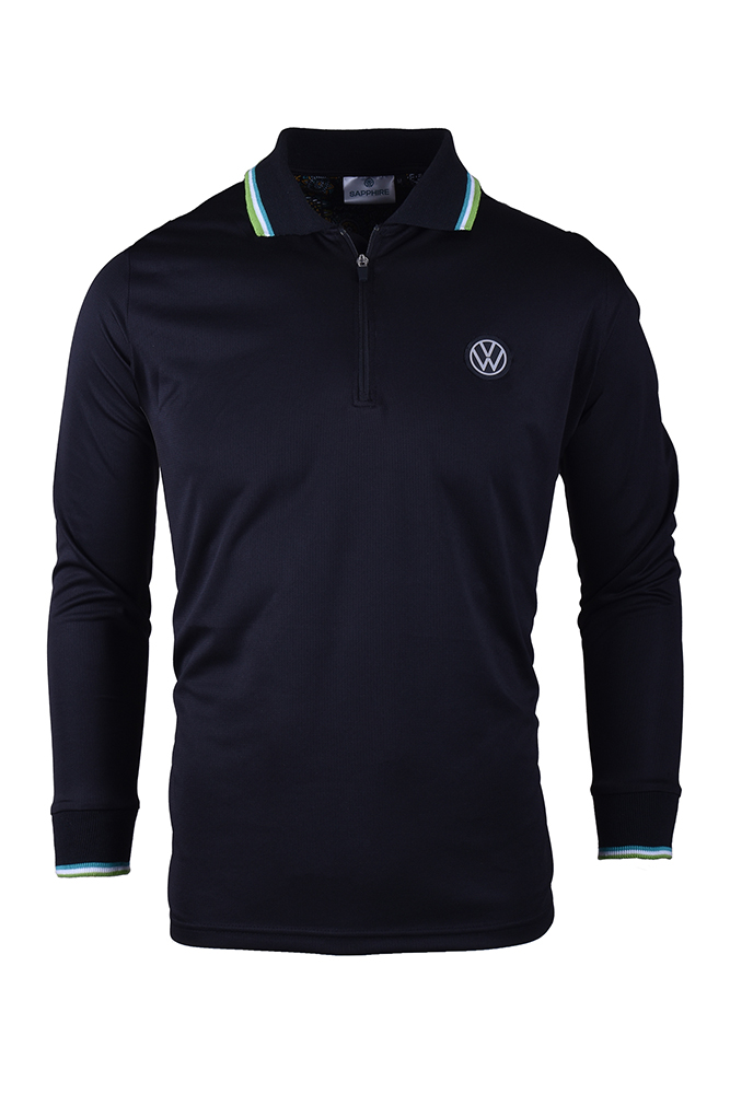 Volkswagen Record Volume Long Sleeve Performance Golfer, Dri-Tech, Black